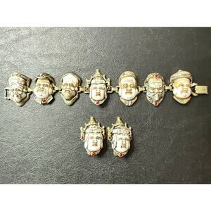 Vintage bracelet and earring set “seven gods of happiness", Selro Selini